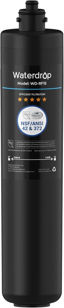 Waterdrop RF15 Water Filter Replacement for Waterdrop 15UA/15UB/15UC Under Sink Water Filter