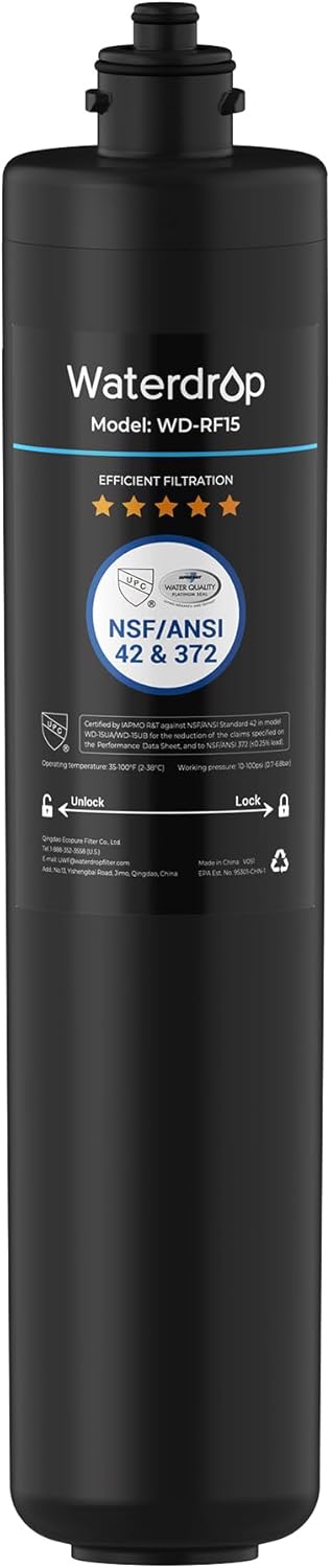 Waterdrop RF15 Water Filter Replacement for Waterdrop 15UA/15UB/15UC Under Sink Water Filter