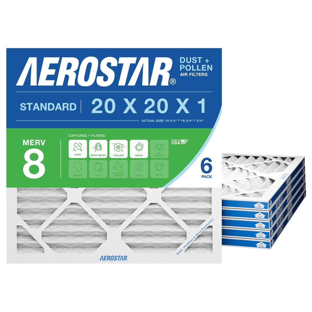 Aerostar 20x20x1 MERV 8 Air Filter