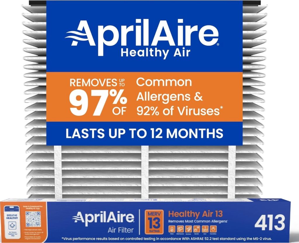 Genuine AprilAire 413 Replacement Filter for AprilAire Whole House Air Purifiers – MERV 13