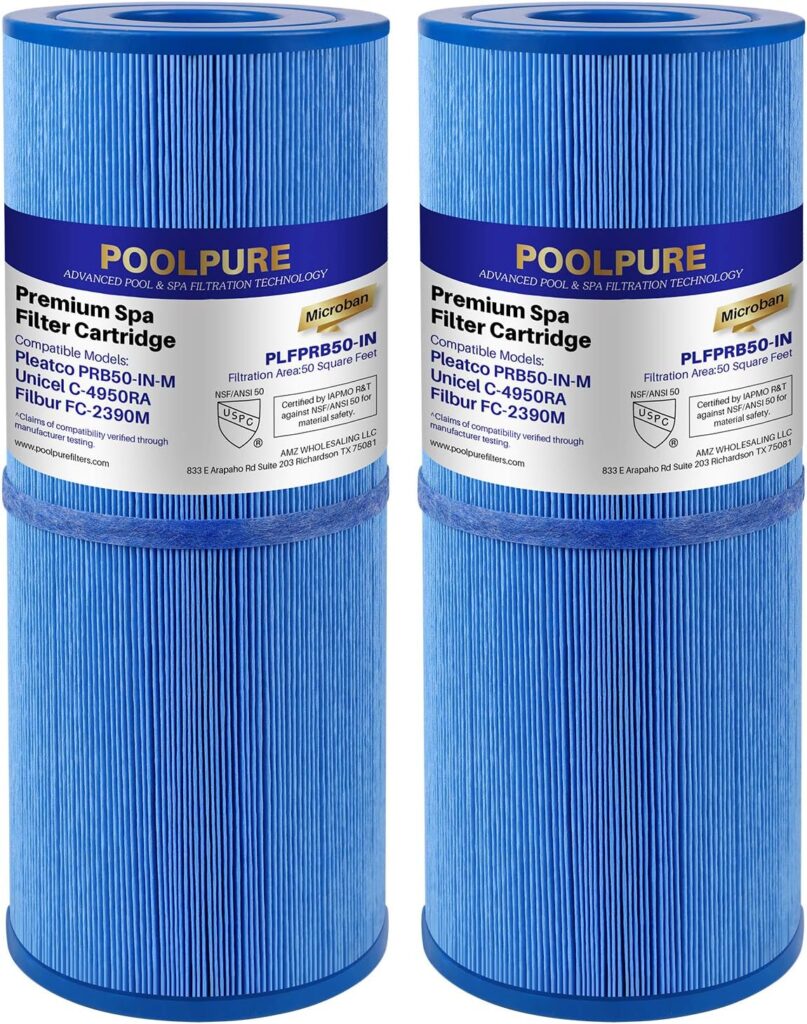 POOLPURE Antimicrobial Spa Filter Replacement for Pleatco PRB50-IN-M