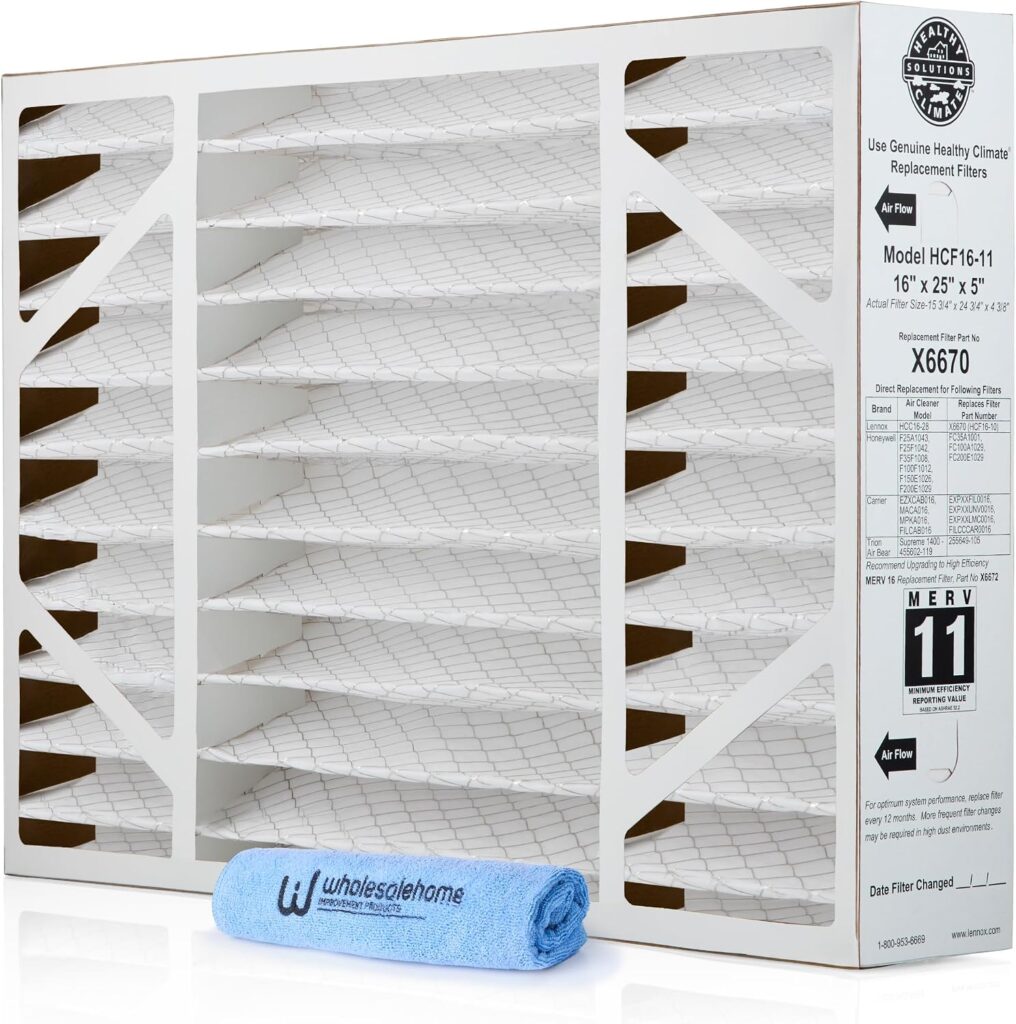 Lennox X6670 16x25x5 Air Filter MERV 11 HVAC AC Furnace Filters