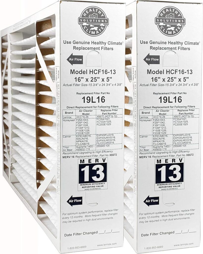 Lennox 19L16-16″ x 25″ x 5″ Healthy Climate HCF16-13 Air filter